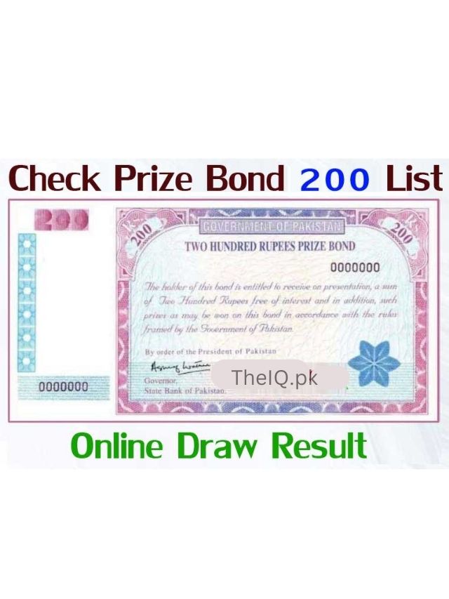 200 prize bond list Check 2022 pdf format