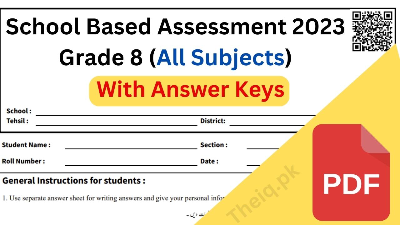 School Based Assessment 2023 Grade 8 With Answer PDF