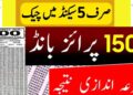 Online Prize Bond Check Rs. 1500