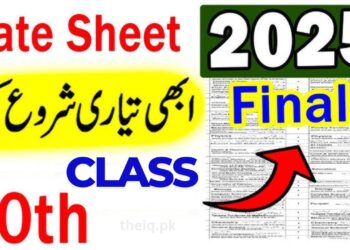 Date Sheet of 10th Class 2025 Punjab Board download in pdf