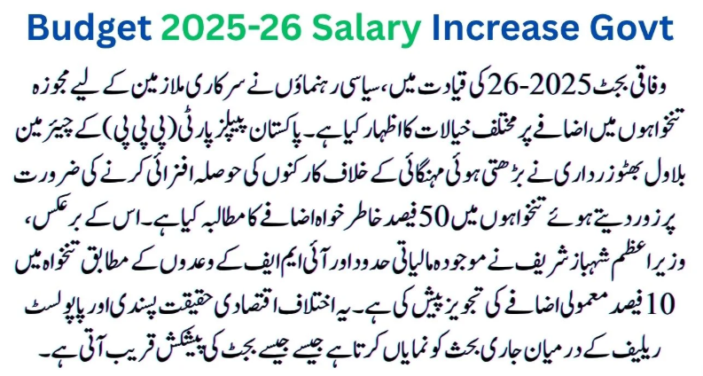 Budget 2025-26 Salary Increase Government Employees